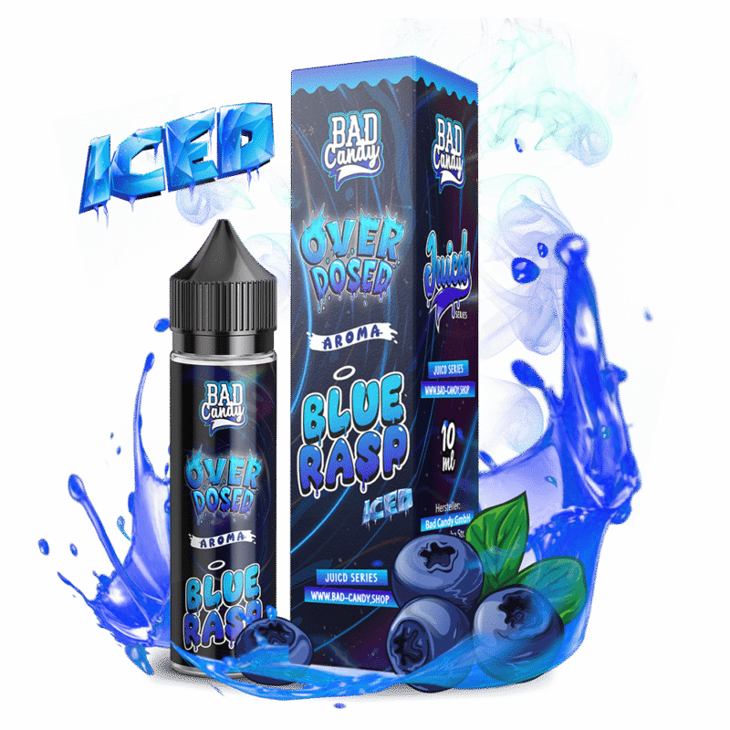 bad candy longfill blue rasp iced overdosed 10ml aroma in 60 ml flasche