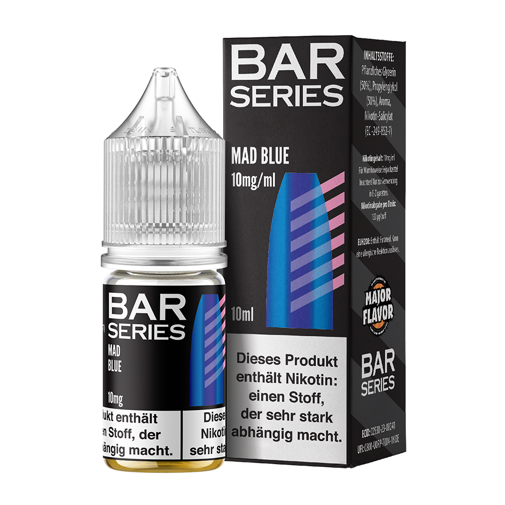 bar-series-nikotinsalz-mad-blue-liquid-10ml-10mg-1.png Bar Series Nikotinsalz - Mad Blue - Liquid 10ml 10mg - Image 1
