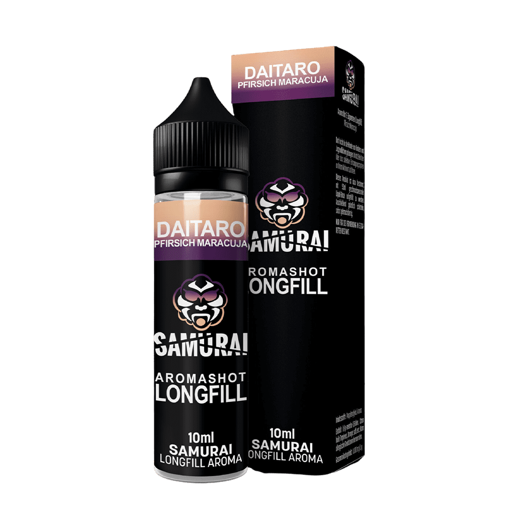 samurai-aroma-longfill-daitaro-pfirsich-maracuja-10ml-in-60ml-flasche.png Samurai Aroma Longfill - Daitaro Pfirsich Maracuja - 10ml in 60ml Flasche - Image 1